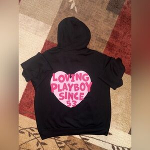PLAYBOY Black & Pink Full Zip Hoodie- Size Medium NWT